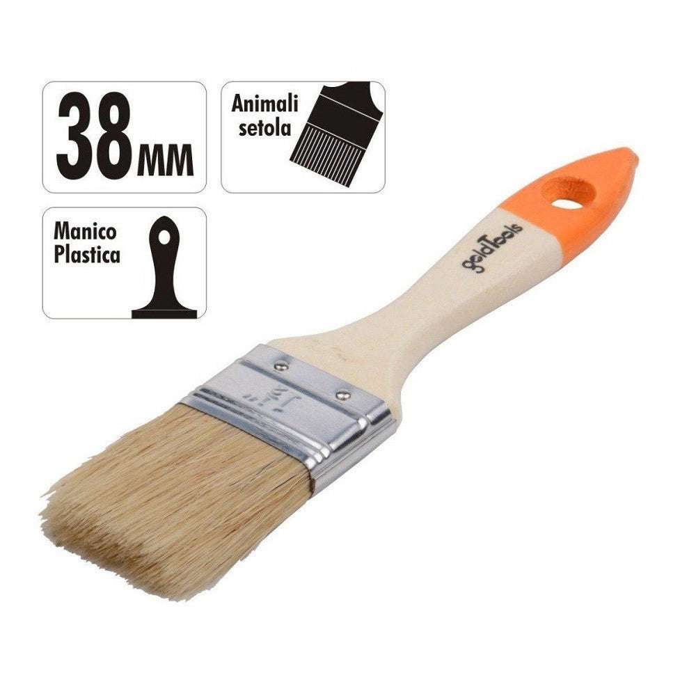 Trade Shop - Pennello Piatto Da 1.5" 38 Mm Pennellessa Per Pittura Verniciare Dipingere 90262 -