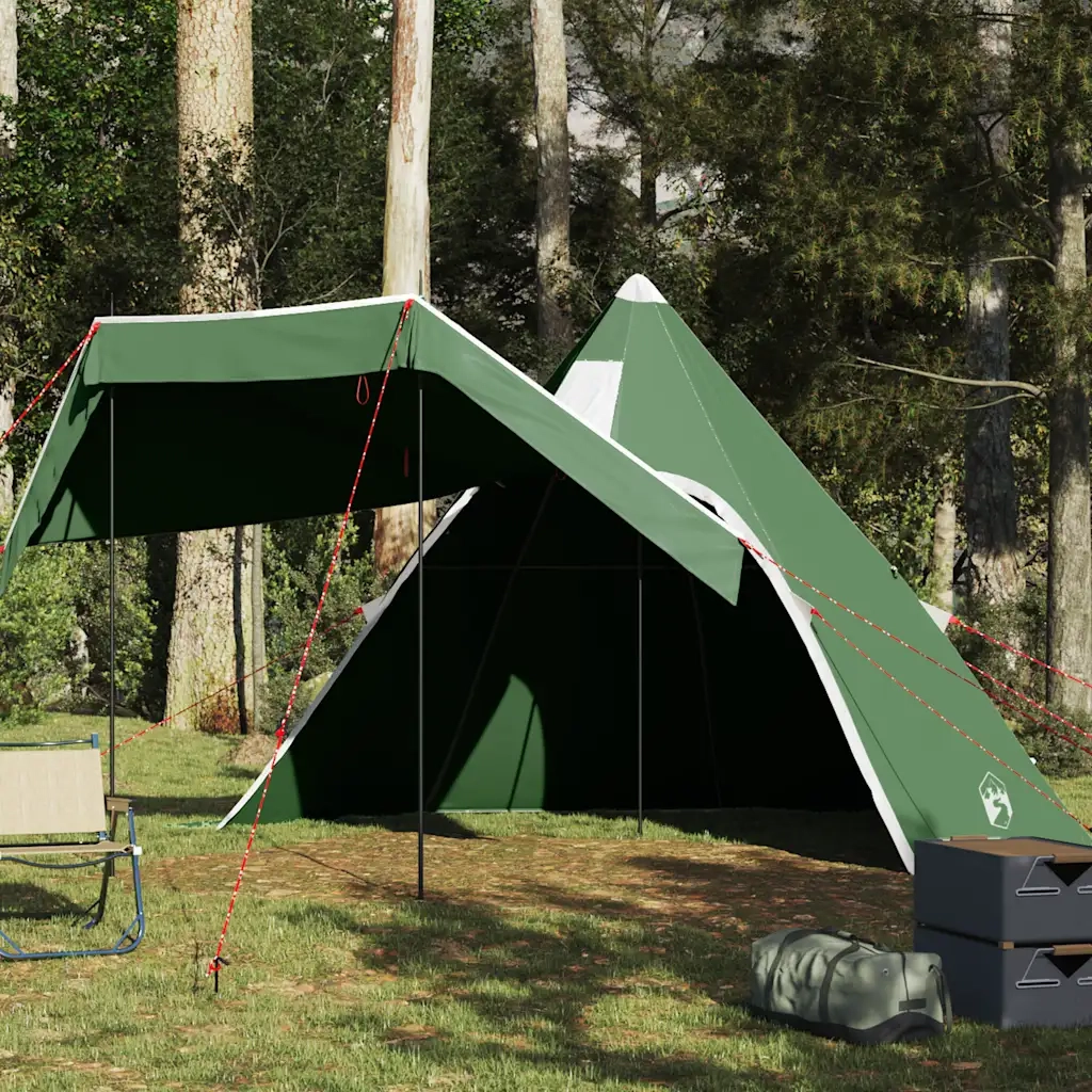 vidaXL Tenda da Campeggio Tipi per 5 Persone Verde Impermeabile