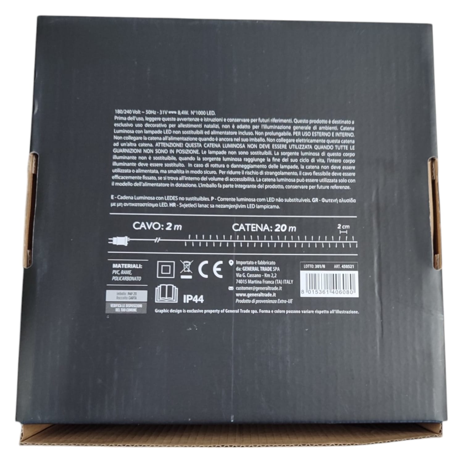 LUCI LED ORO 1000 LED 20 MT INTERNO ESTERNO