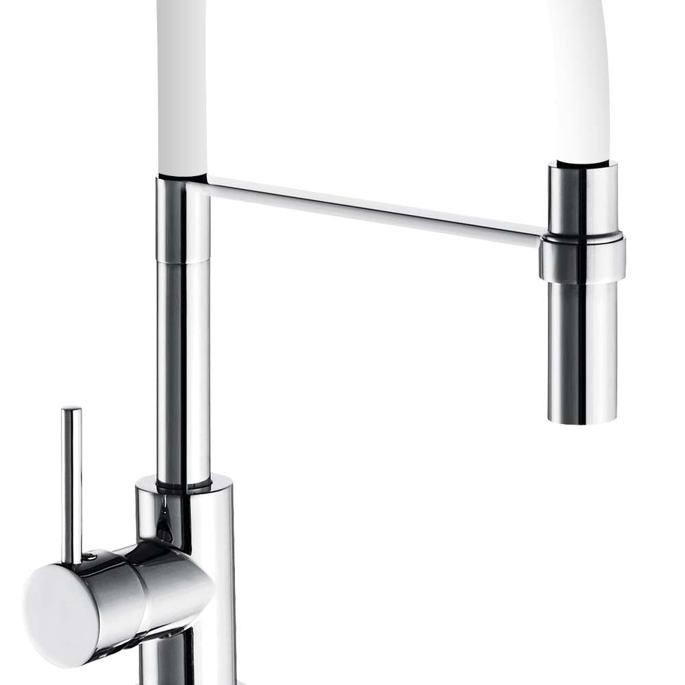 Rubinetto lavello serie winter a bocca alta, bianco