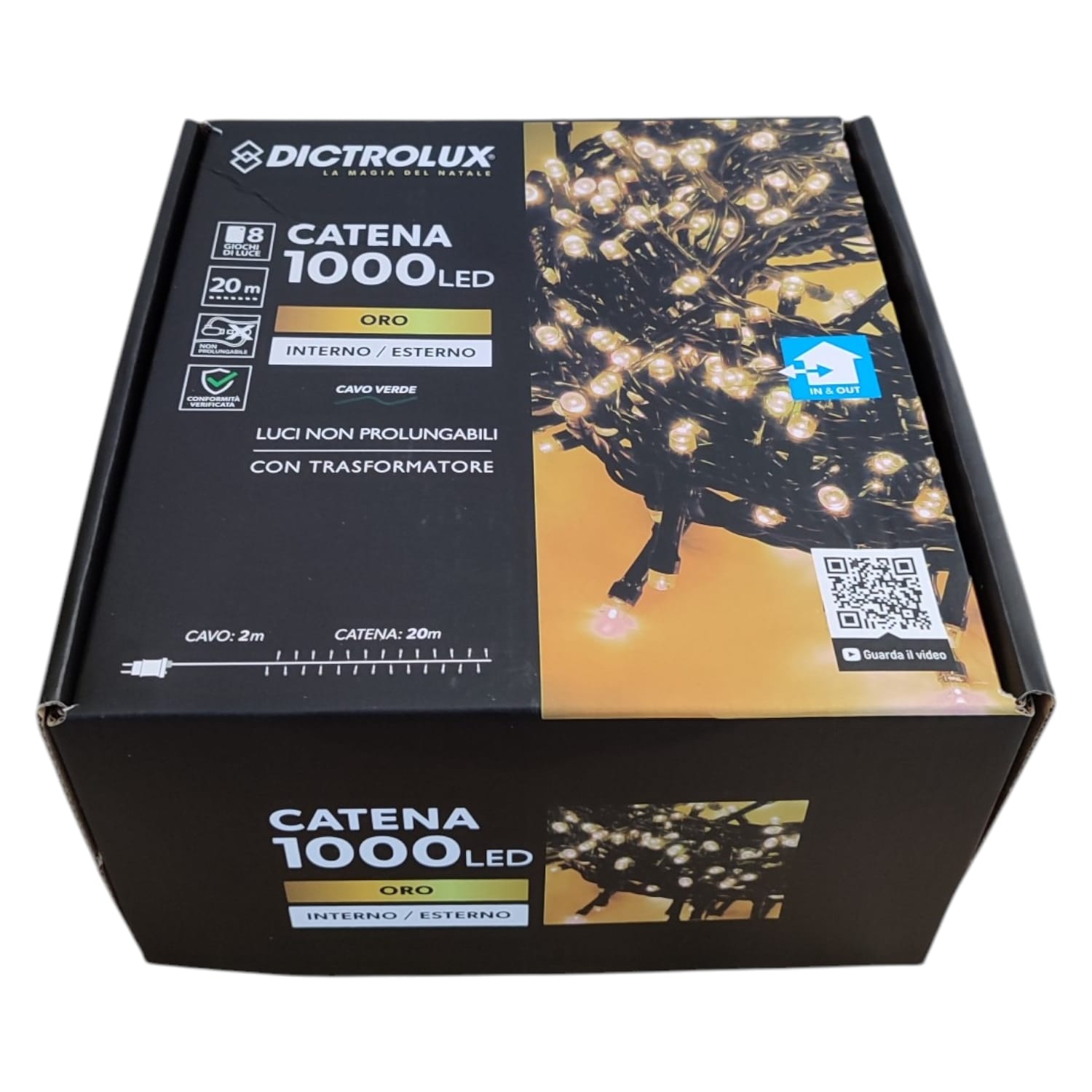 LUCI LED ORO 1000 LED 20 MT INTERNO ESTERNO