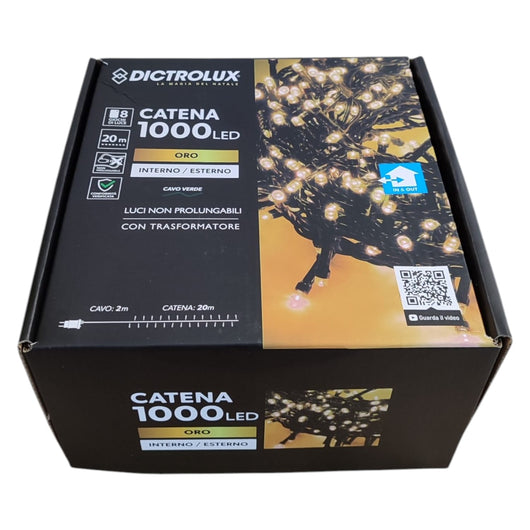 LUCI LED ORO 1000 LED 20 MT INTERNO ESTERNO