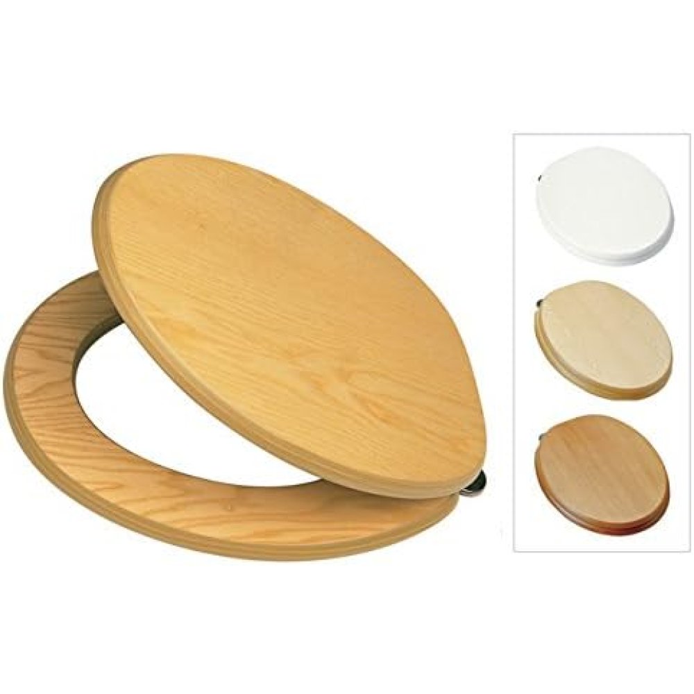 Valdomo sedile wc universale bianco, legno, 39x29x9 cm