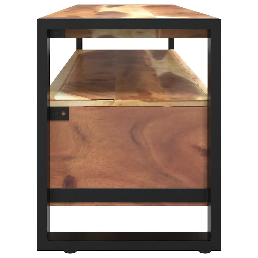 Mobile Porta TV 120x35x45 cm Legno Massello con Finitura Ambra 321551