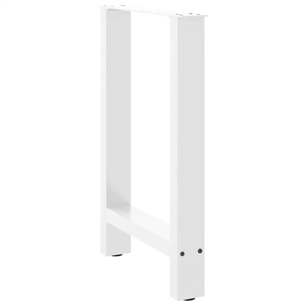 Gambe per tavolo da pranzo bianche 2 pz 50x(72-73) cm in acciaio 4013301