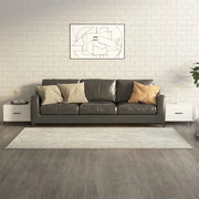 Tavolini Salotto Gambe in Metallo 2 pz Bianco Lucido 50x50x40cm 812739