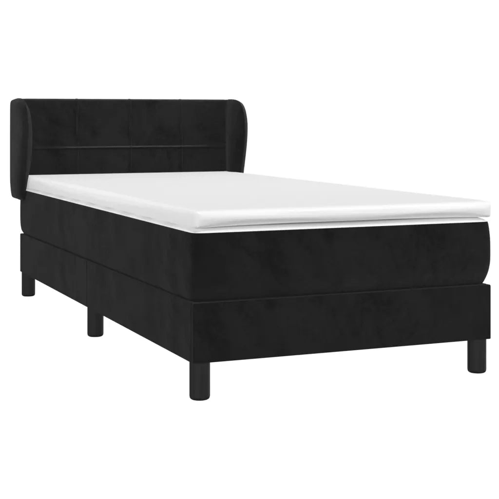 Giroletto a Molle con Materasso Nero 100x200 cm in Velluto cod mxl 61825