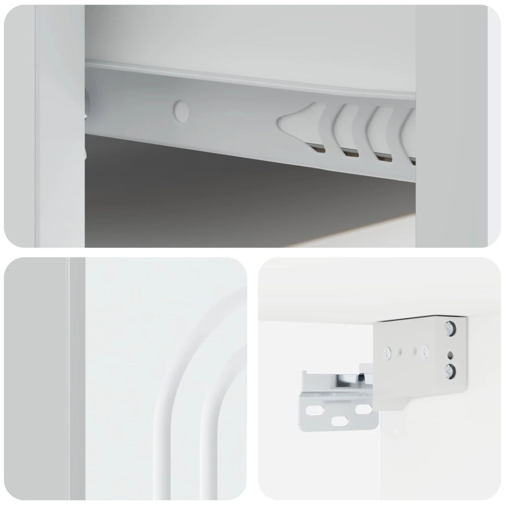 Mobiletto da notte a muro 2 pcs Bianco 49 x 34,5 x 20 cm