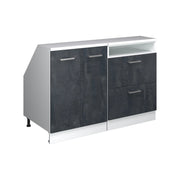 Set di mobili sottotetto Rion Calce nera/Bianco 120 cm Set di 2 carcasse armadio profondità 60 cm Vicco