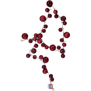 GHIRLANDA CON PALLE ROSSO CM180 SNODABILE