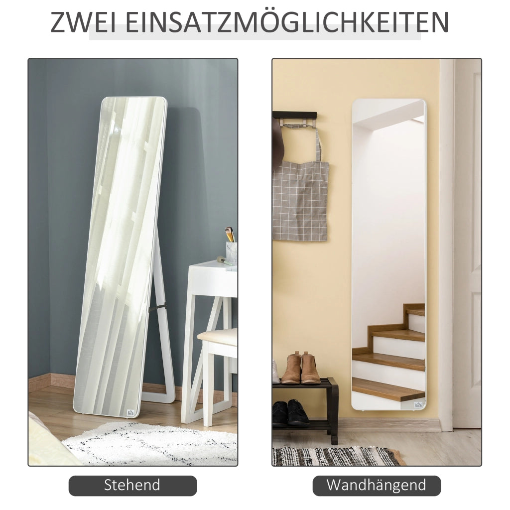 Specchio da parete o a terra con cornice pieghevole ¨C Minimal ¨C Bianco 37x43x156 cm