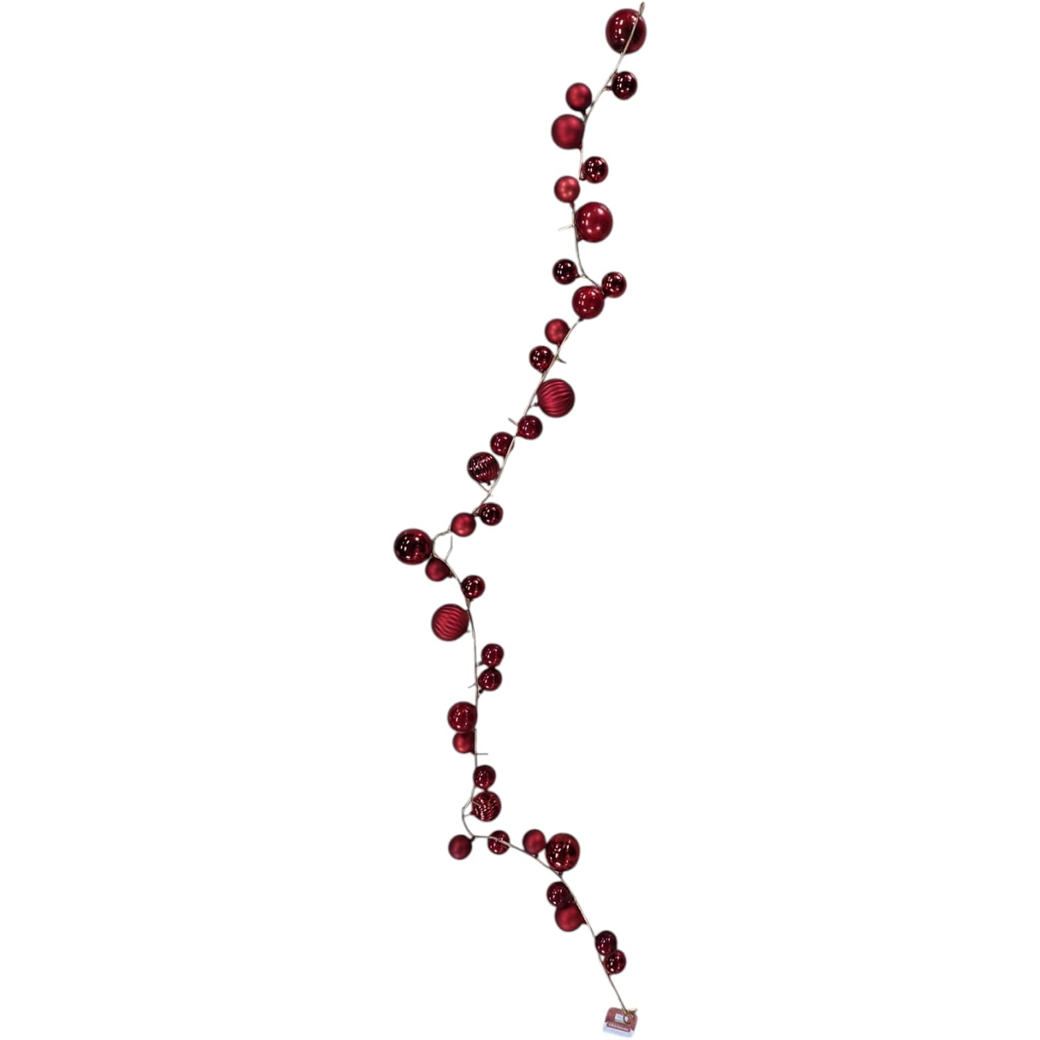 GHIRLANDA CON PALLE ROSSO CM180 SNODABILE
