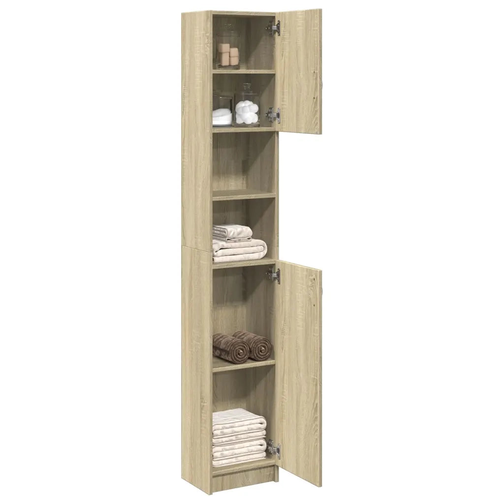 Mobile da Bagno Rovere Sonoma 32x25,5x190 cm Legno Ingegnerizzato 849606