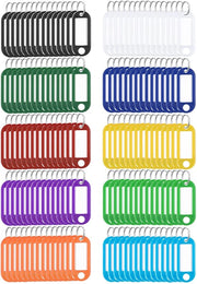 Sostituti di chiave 150 pezzi - Etichette di descrizione per chiavi - Supporti per chiavi in plastica - Anello metallico - Etichette di identificazione per animali domestici - 10 colori - Etichette per chiavi
