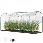 Serra da giardino per pomodori ¨C zephmum ¨C 4 archi in acciaio, copertura in PVC, verde 400x120x170 cm