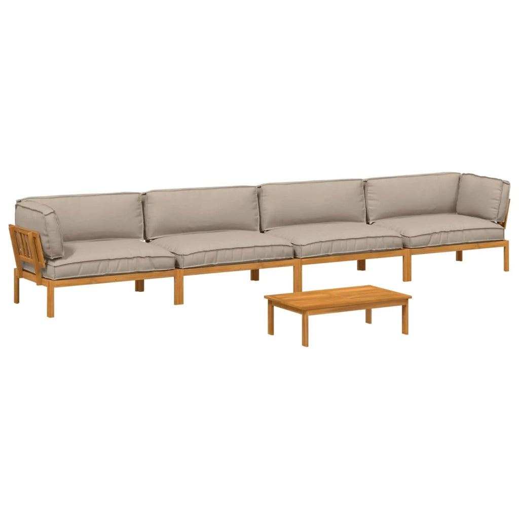 Set di divani con cuscino 5 pcs Talpa Legno di Acacia Massello 3418569