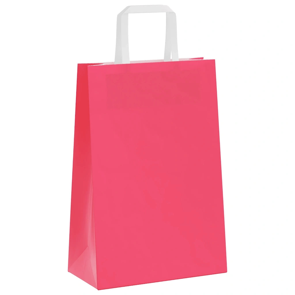 Sacchetti di Carta 250 pz con Manici Rosa 21x11x31 cm