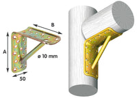 piastra tonda angolare con saet.tropicalizzata 906 100x100 mm cod:ferx.16632