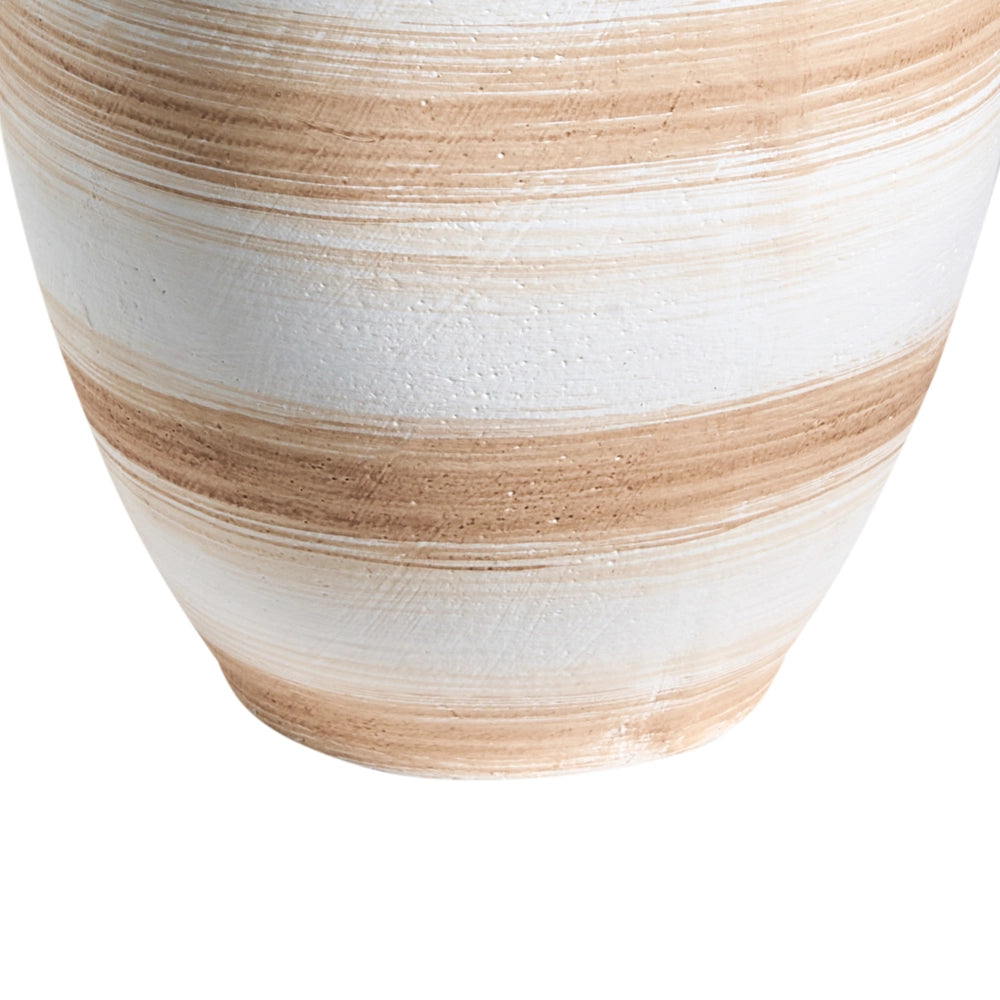 Vaso da fiori bianco sporco in fibra di argilla dipinta per interni ed esterni Forma rotonda Design moderno Soggiorno
