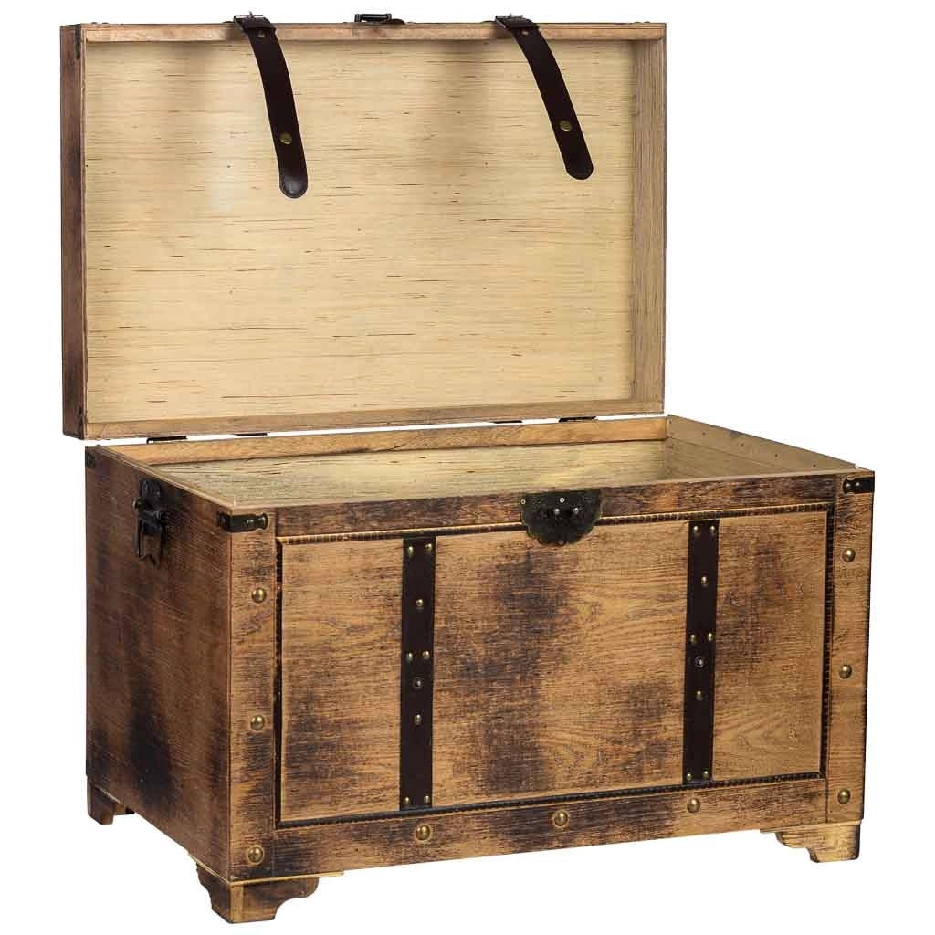 Baule in legno marrone 75x74x51