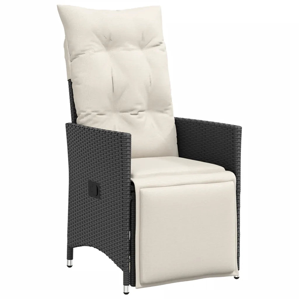 Set da Bistrò 3 pz con Cuscini Nero in Polyrattan 365673