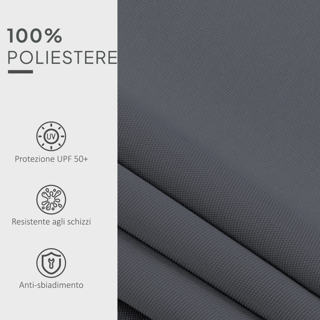 Telo di Ricambio per Tenda Parasole 4x3 m in Poliestere Anti UV 50+ ¨C zephmum ¨C Grigio