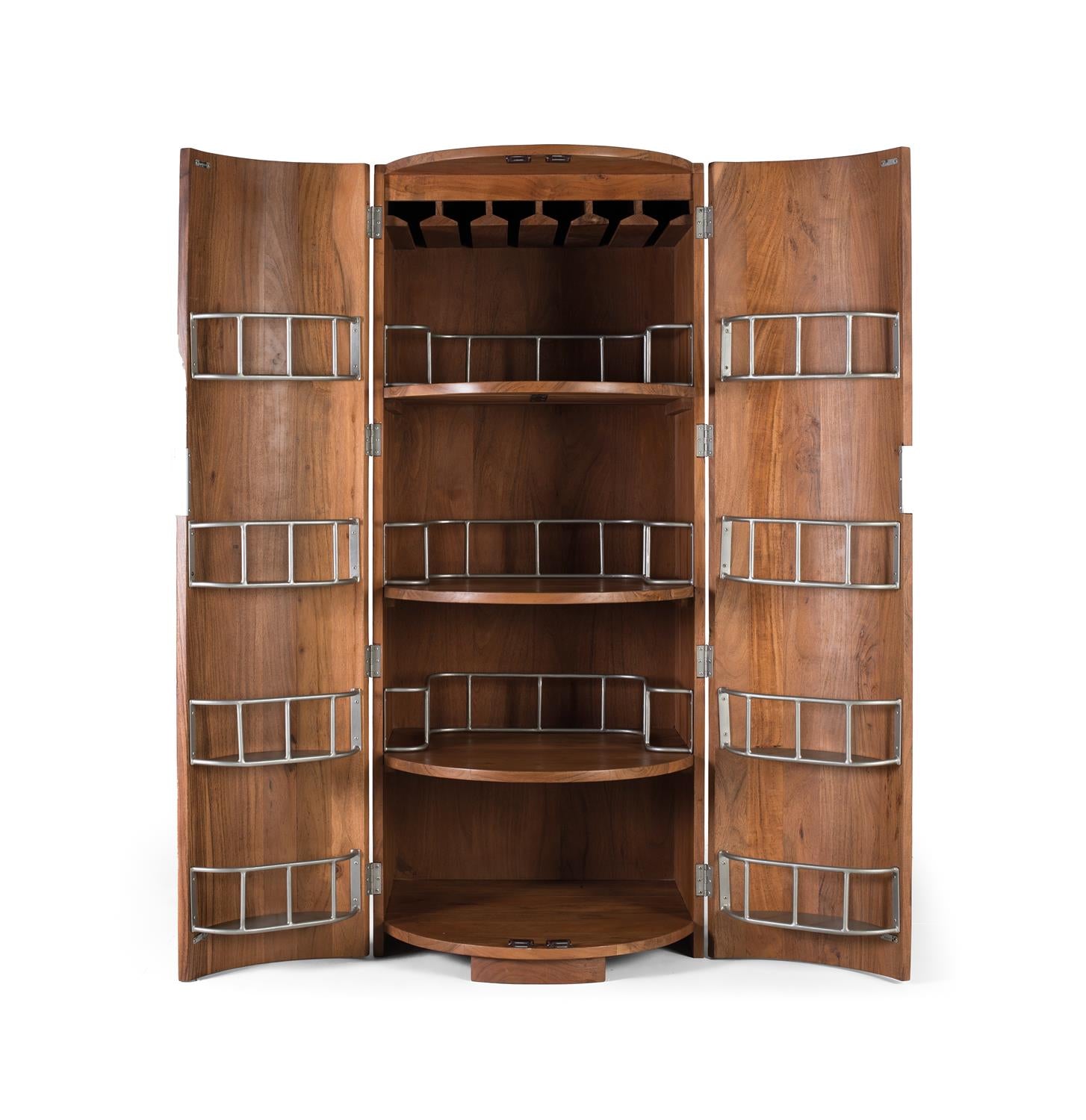 Mobile bar a 2 ante in legno massello di acacia