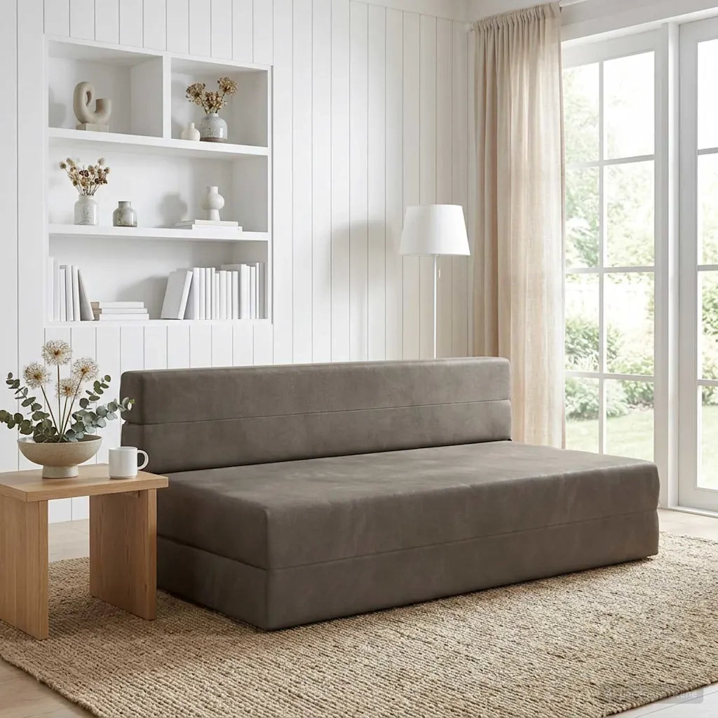 Divano Letto Pieghevole Grigio Chiaro 152 x 86,5 x 60 cm 900126