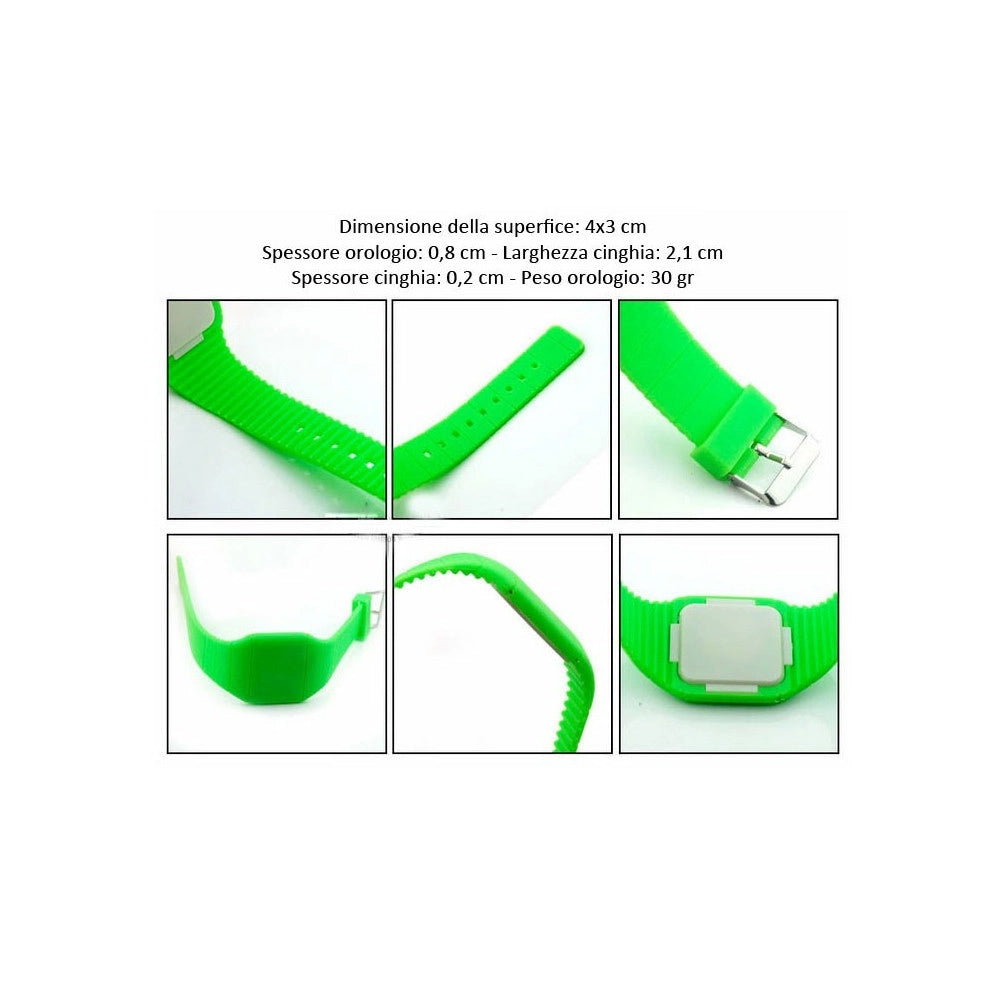 Trade Shop - Orologio Da Polso A Led Touchscreen Unisex Uomo Donna Colorato In Silicone -