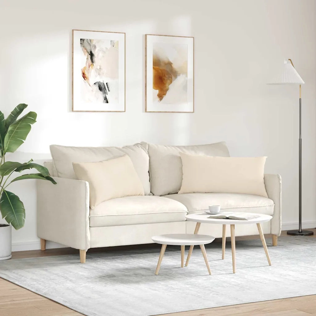 Cuscini da Divano 2 pz | Cuscini per sedie Beige 80 x 40 cm Tessuto