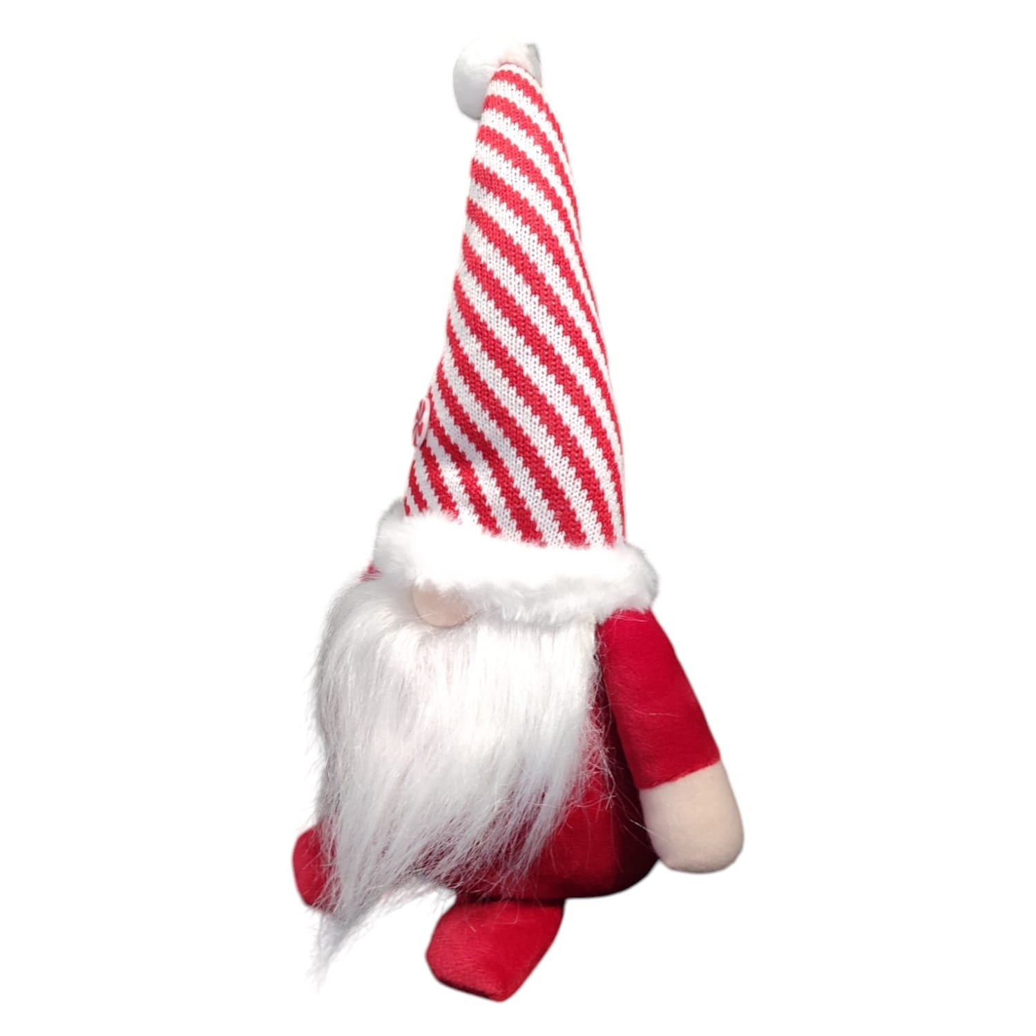 GNOMI NATALIZI DECORATIVI BABBO NATALE CON CAPPELLO A RIGHE 43,5CM BASE PESANTE