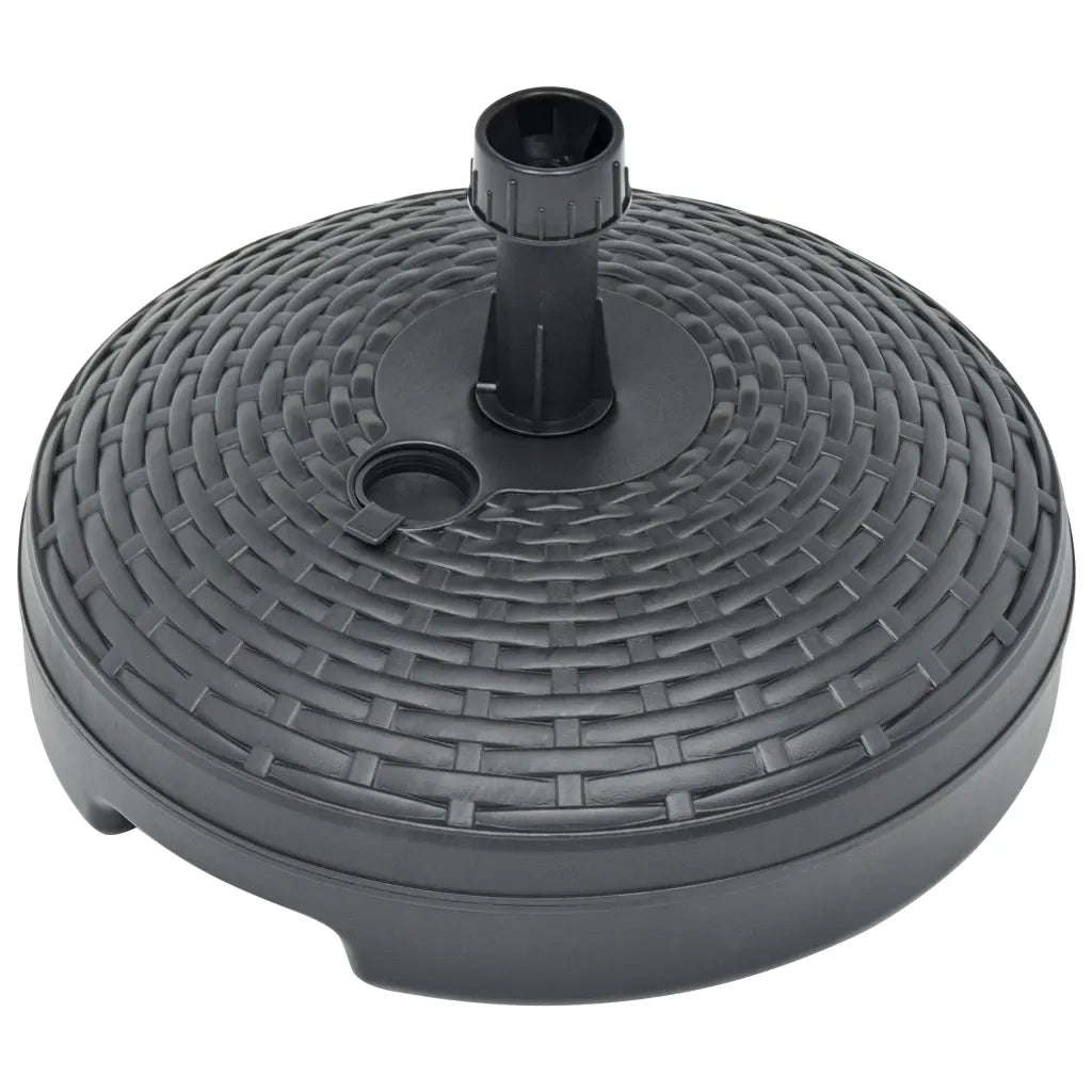 Base per ombrellone di design effetto rattan 45 x 28 cm stabile per uso esterno capacità 20 L plastica antracite 02_0045956