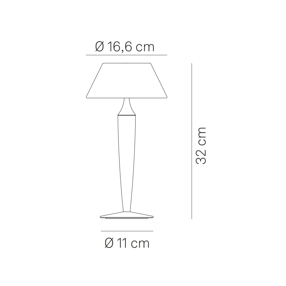 Lampada da Tavolo Ricaricabile Flaminia Zafferano Led Touch - Design Classico Senza Fili Bronzo