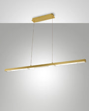 Lampada a Sospensione LED Ling 40W 4800lm 3000K, Struttura in Metallo e Metacrilato Ottone Satinato, Classe 2, Dimmerabile - Ling Series
