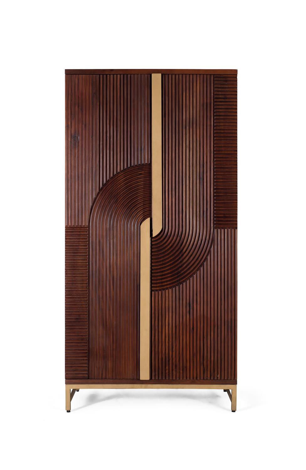 Mobile bar in legno di mango e metallo