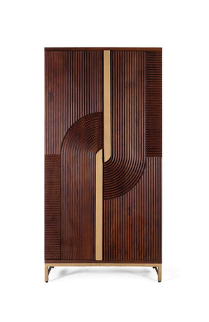 Mobile bar in legno di mango e metallo