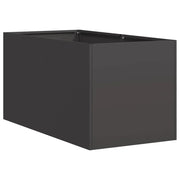Fioriera | Cassetta per fiori | Vaso Nera 40x80x40 cm in Acciaio Laminato a Freddo