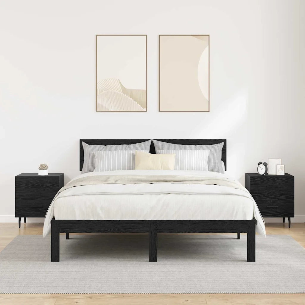 Armadio da Notte 2 pcs Rovere Nero 40 x 35 x 47,5 cm 882046