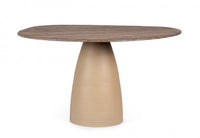 Tavolo Rotondo Legno Naturale Moderno da Interni - FRANKLIN Dimensione: 140x120, Colore: Naturale