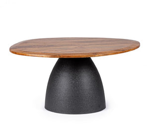 Tavolo Rotondo Legno Naturale Moderno da Interni - FRANKLIN Colore: Grigio scuro, Dimensione: D86