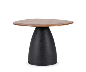 Tavolo Rotondo Legno Naturale Moderno da Interni - FRANKLIN Dimensione: D60, Colore: Grigio scuro