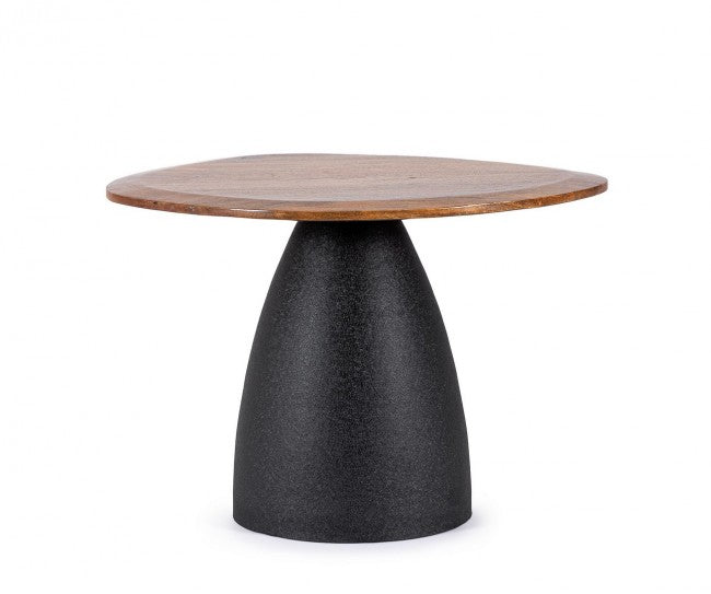 Tavolo Rotondo Legno Naturale Moderno da Interni - FRANKLIN Dimensione: D60, Colore: Grigio scuro