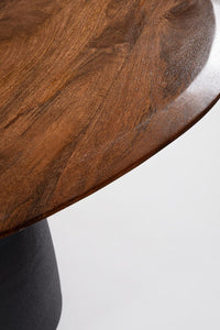 Tavolo Rotondo Legno Naturale Moderno da Interni - FRANKLIN Colore: Grigio scuro, Dimensione: 140x120