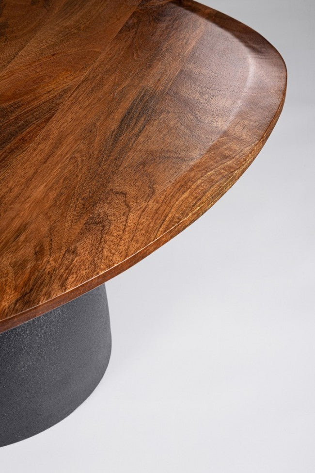 Tavolo Rotondo Legno Naturale Moderno da Interni - FRANKLIN Dimensione: D60, Colore: Grigio scuro