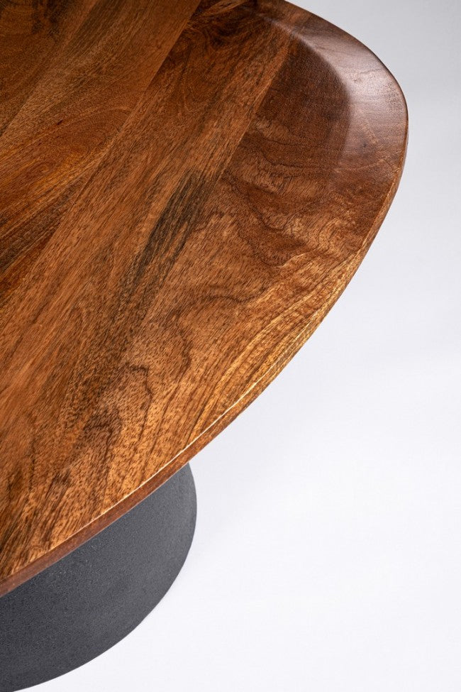 Tavolo Rotondo Legno Naturale Moderno da Interni - FRANKLIN Colore: Grigio scuro, Dimensione: D86