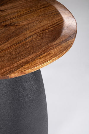 Tavolo Rotondo Legno Naturale Moderno da Interni - FRANKLIN Dimensione: D50, Colore: Grigio scuro