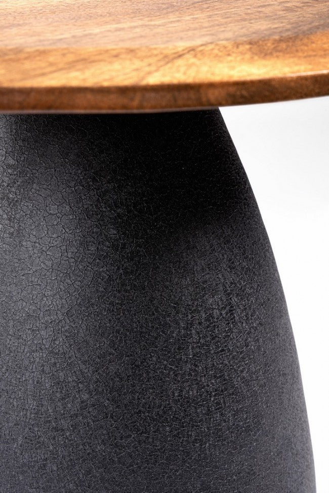 Tavolo Rotondo Legno Naturale Moderno da Interni - FRANKLIN Dimensione: D60, Colore: Grigio scuro