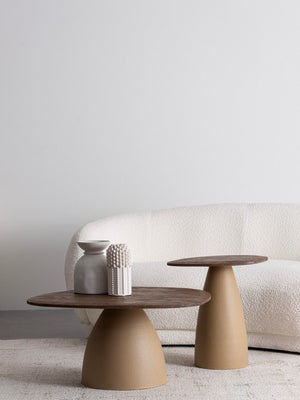 Tavolo Rotondo Legno Naturale Moderno da Interni - FRANKLIN Colore: Naturale, Dimensione: D50