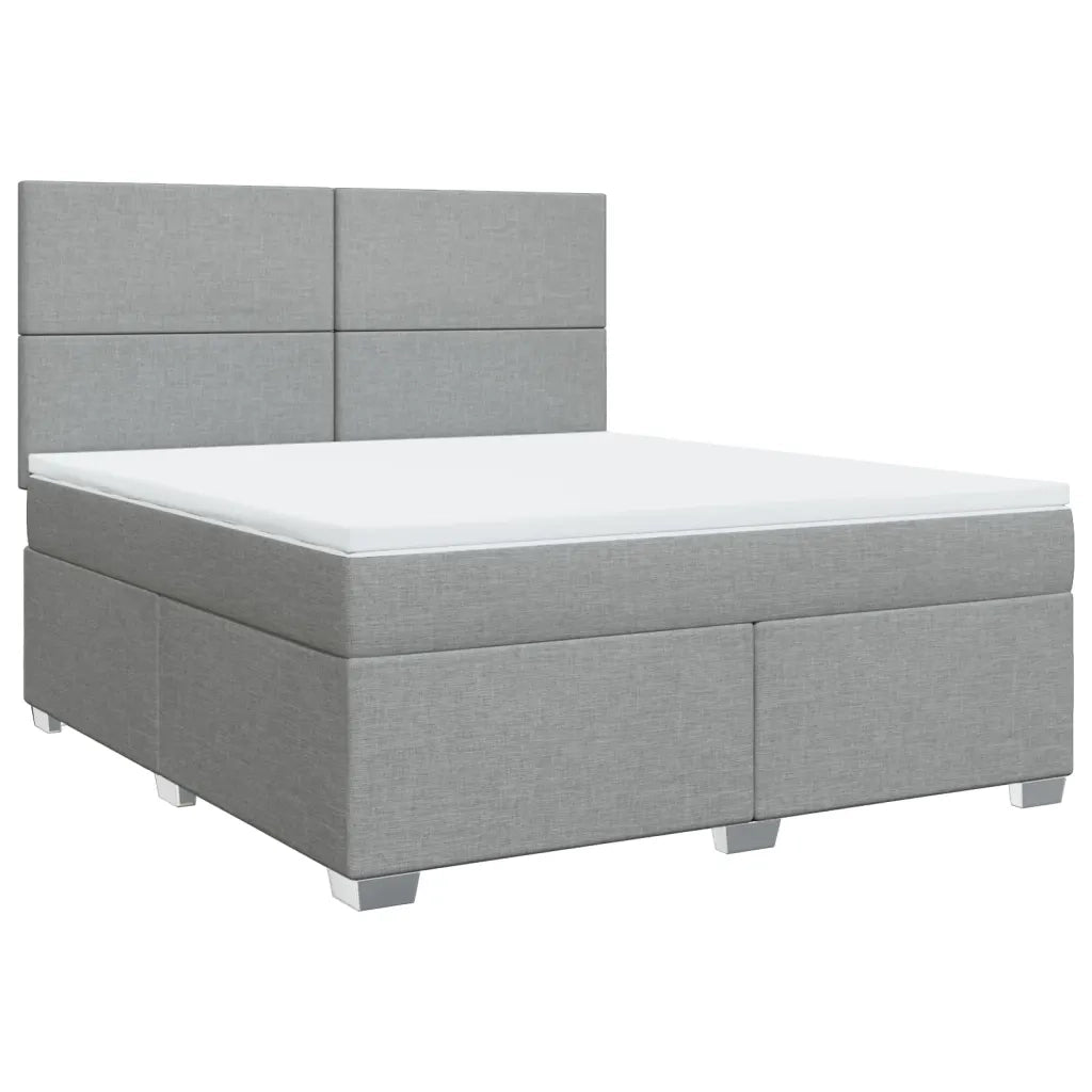 Giroletto a Molle con Materasso Grigio Chiaro180x200 cm Tessuto