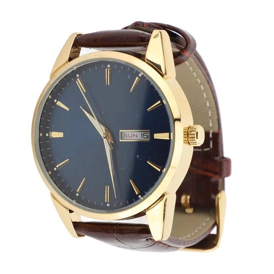 Orologio da polso Quartz con illuminazione - Resistenenza all'acqua 30m - Cinturino in pelle PU - Caso in metallo minimalista - Visualizzazione della data - Vetro con alta resistenza al graffio - Orologio da uomo
